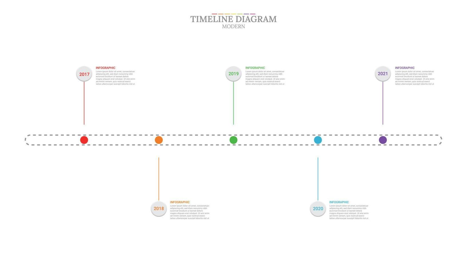 Geschäft die Info Grafik Vorlage. 5 Phasen Zeit Linie Diagramm mit modern Design, Präsentation die Info Grafik vektor