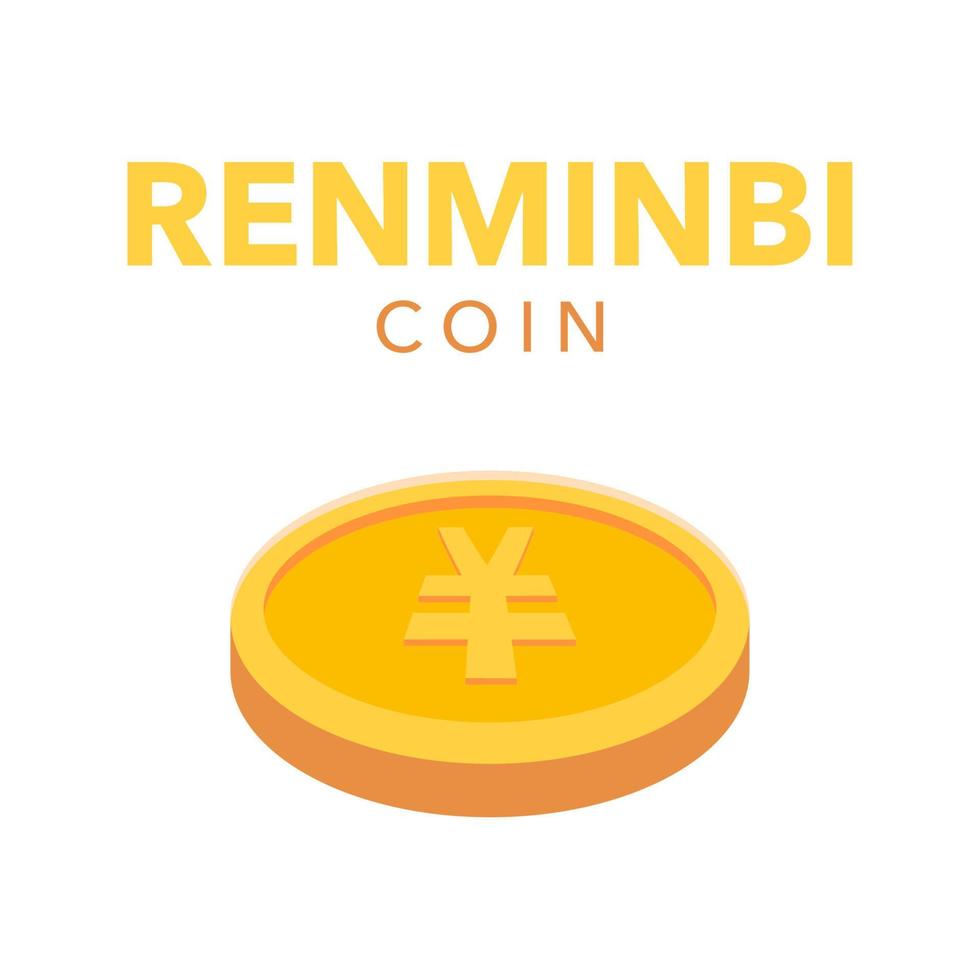 Renminbi 3d Münze. geeignet zum Geschäft und Bankwesen Konzept vektor