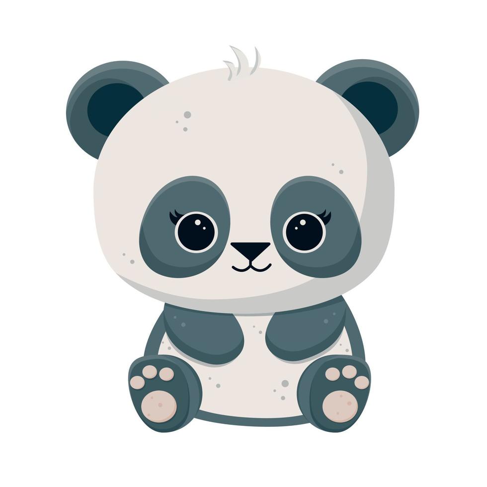 söt bebis panda är Sammanträde. vektor illustration för bebis dusch, kort, fest inbjudan, trendig kläder t-shirt skriva ut.
