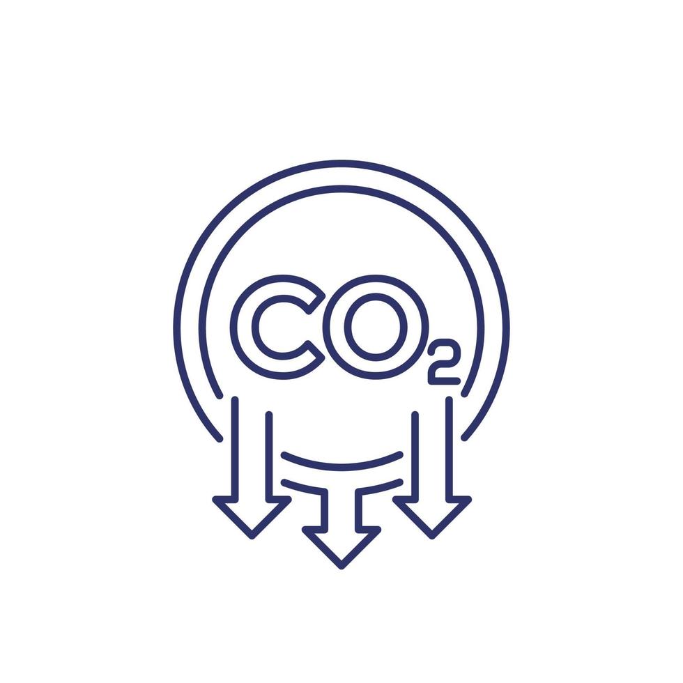 CO2, reduzieren CO2-Emissionslinie Symbol vektor