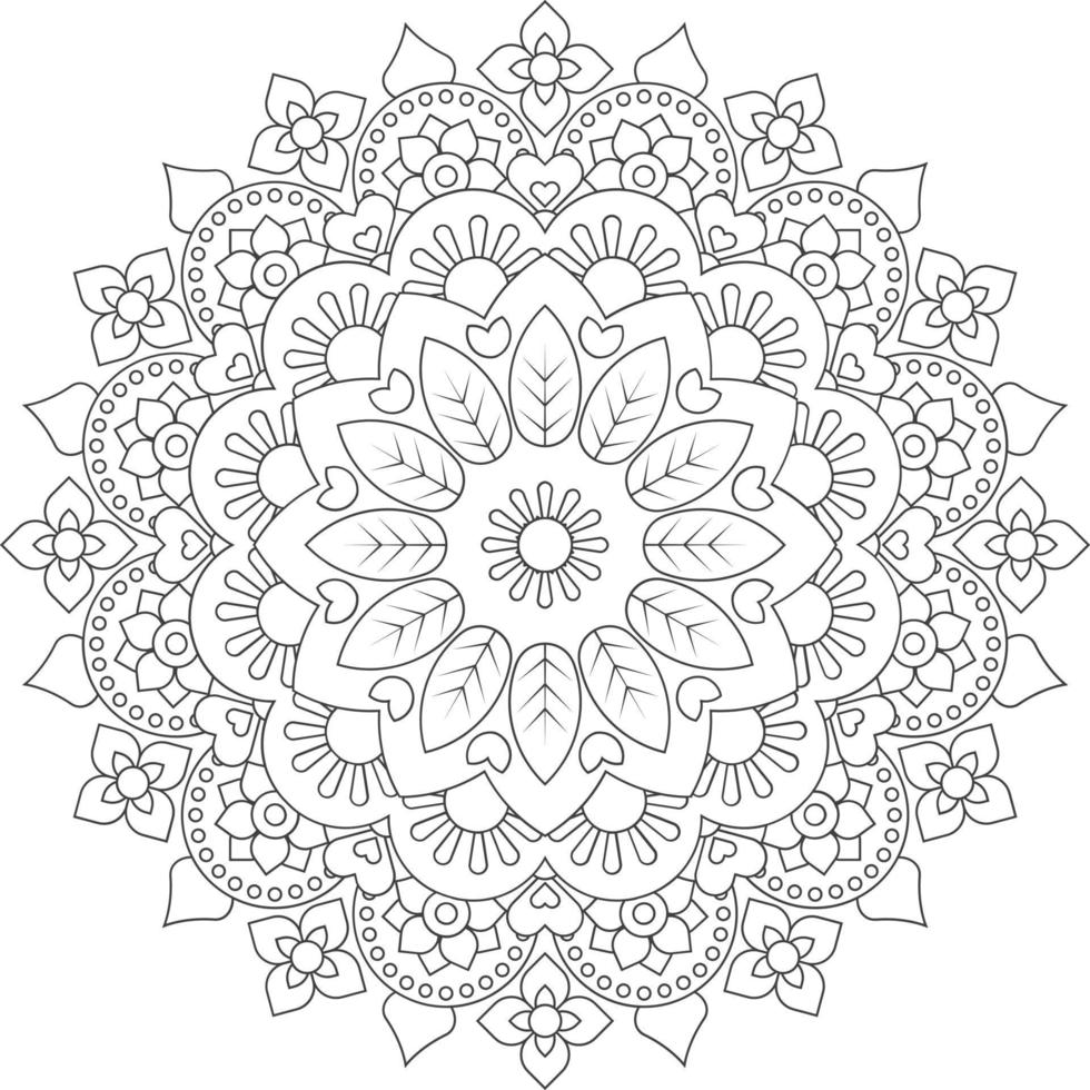 cirkulär mönster i form av mandala med blomma för henna, mehndi, tatuering, dekoration. dekorativ prydnad i etnisk orientalisk stil vektor