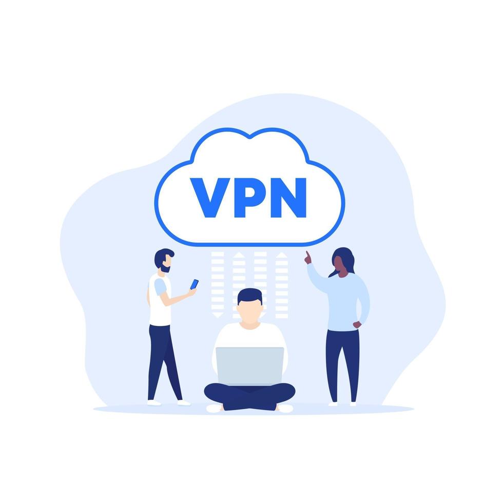 VPN-Zugangsvektorillustration mit Leuten vektor