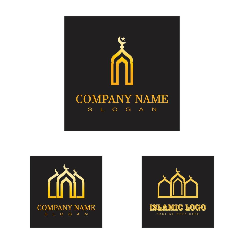 Ramadhan kareem Poster Banner islamisch Hintergrund Mousque Logo Symbol eben Design Vektor