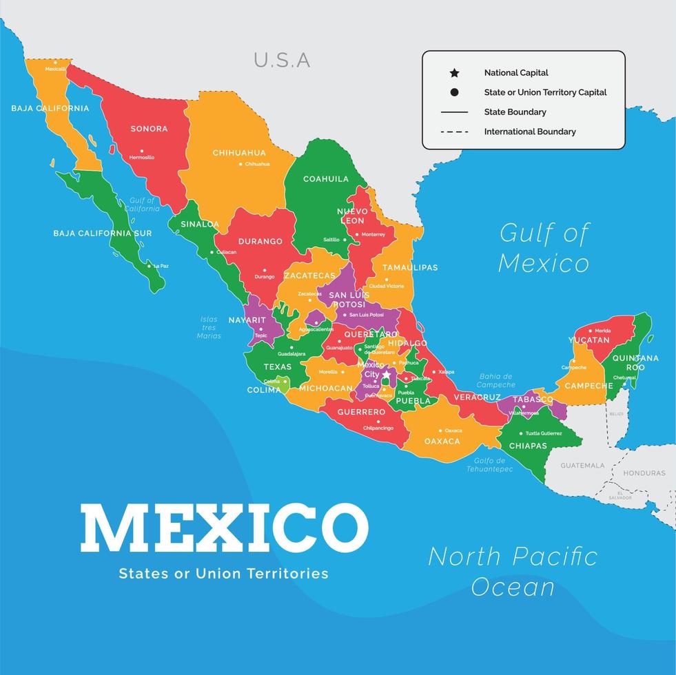 Mexiko Land Karte vektor