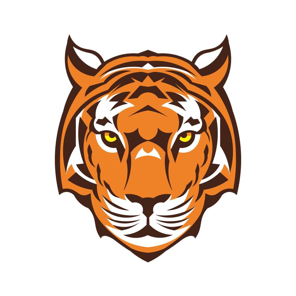 Tiger Gesicht Vektor Illustration, perfekt zum t Hemd Design und Sport Mannschaft Maskottchen Logo ebenfalls Marke Logo