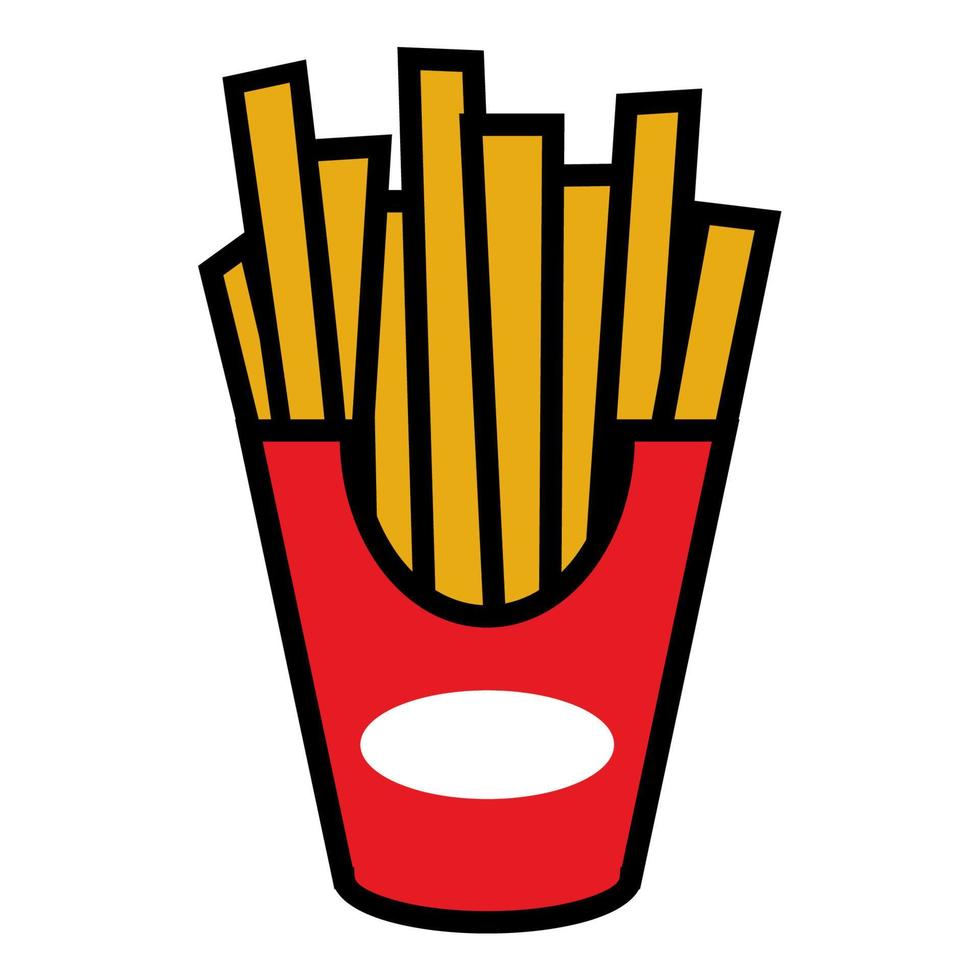 illustration vektor grafisk av franska pommes frites, pommes frites potatisar, mat snabb mat ikon