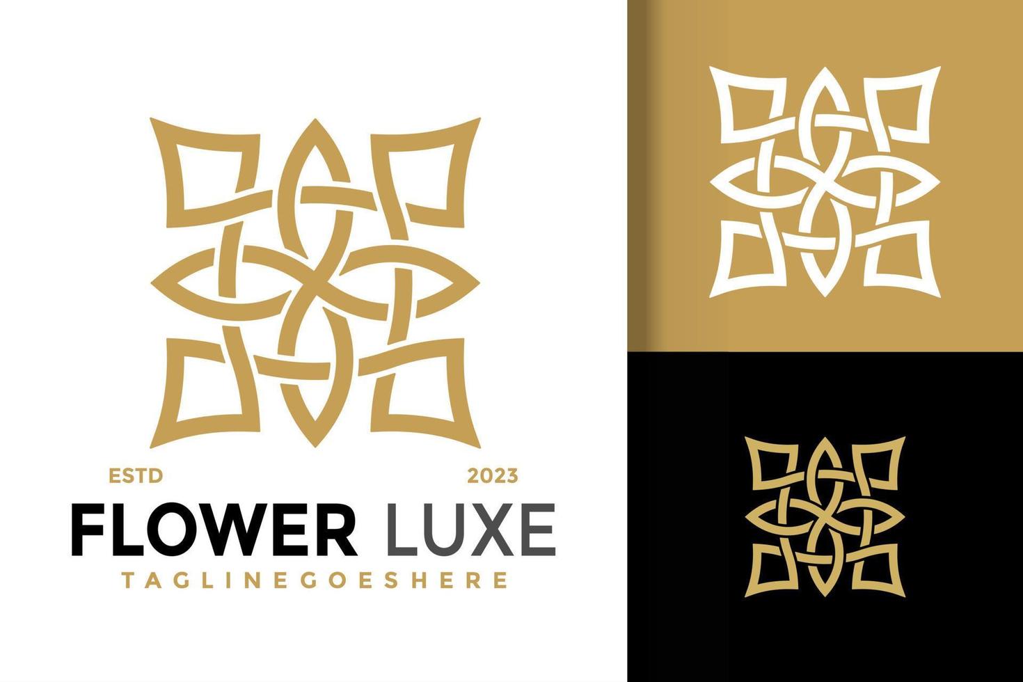 Luxus Blume Blatt Logo Vektor Symbol Illustration