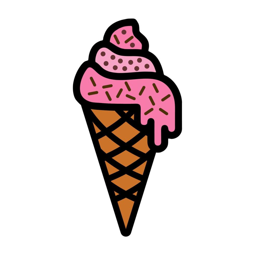 Illustration Vektor Grafik von Eis Sahne süss, Essen Sommer- Symbol