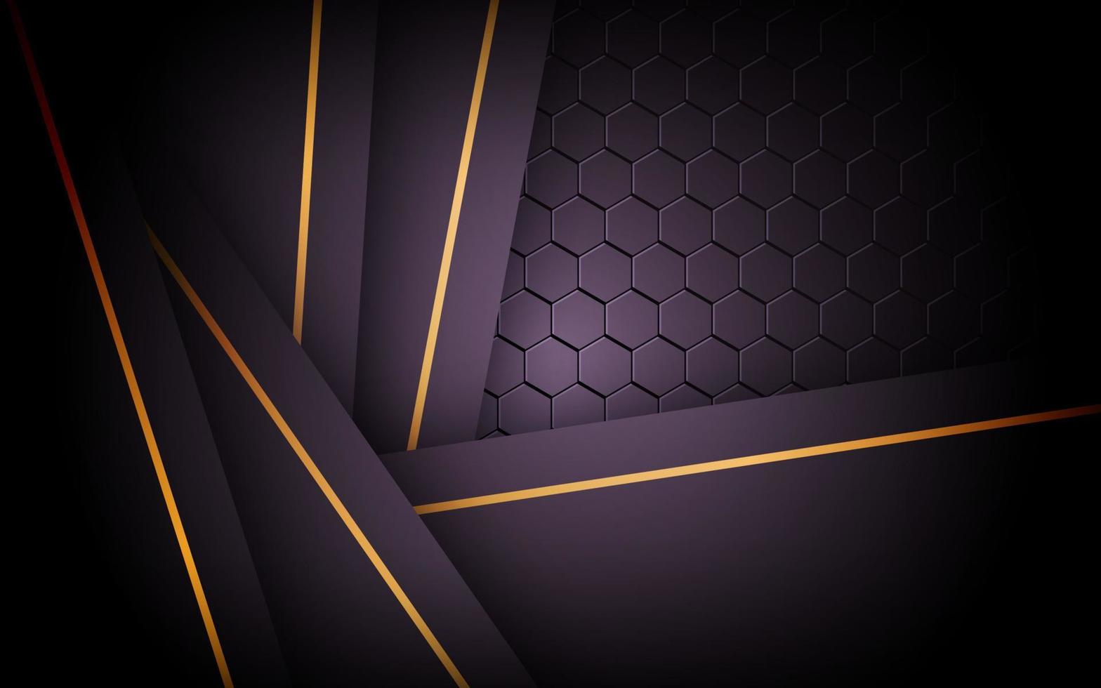dunkel abstrakt schwarz Licht Hintergrund Gradient Formen mit Hexagon Gittergewebe Muster Dekoration. vektor
