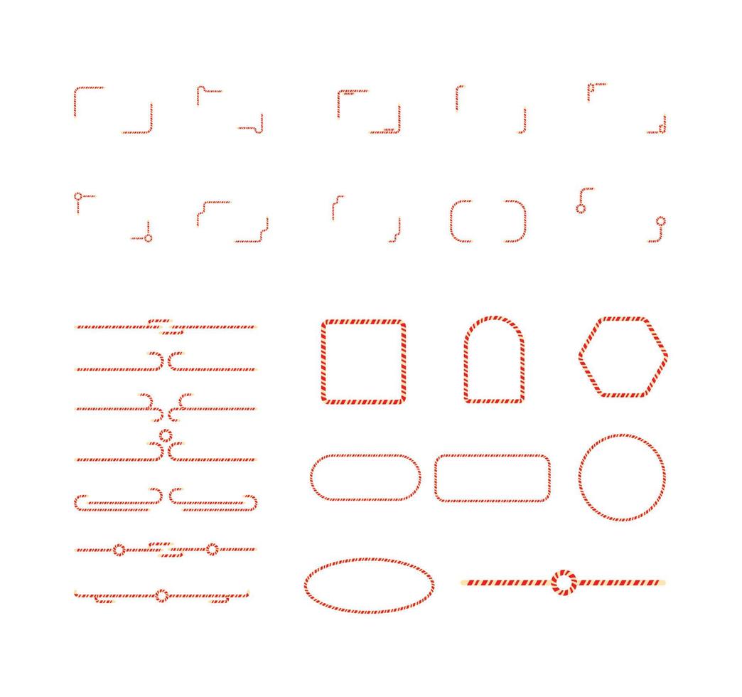 Süßigkeiten Stock Rand einstellen Vektor Illustration