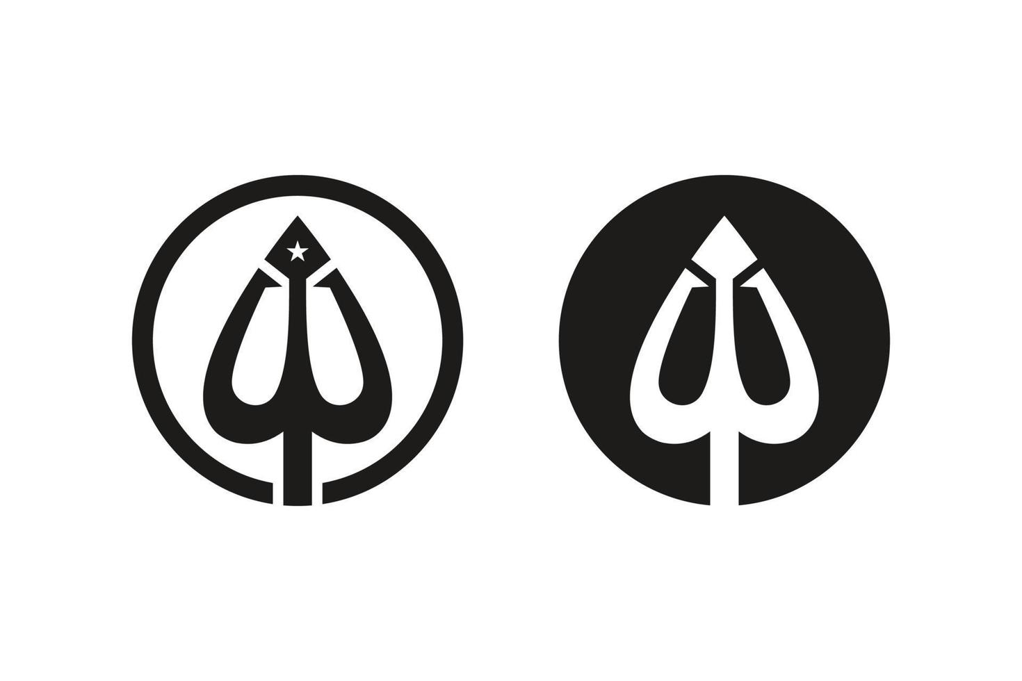 kreisförmig Dreizack Logo Design Symbol Vektor Illustration