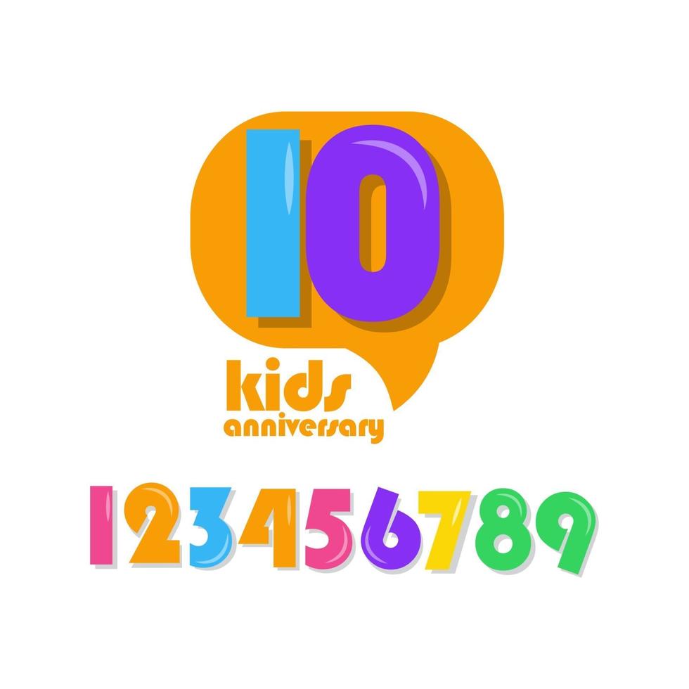 10 Jahre Kinder Jubiläum Vektor Vorlage Design Illustration