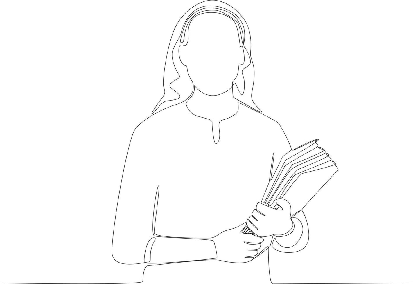 en studerande ger henne arbetsbok till henne lärare vektor