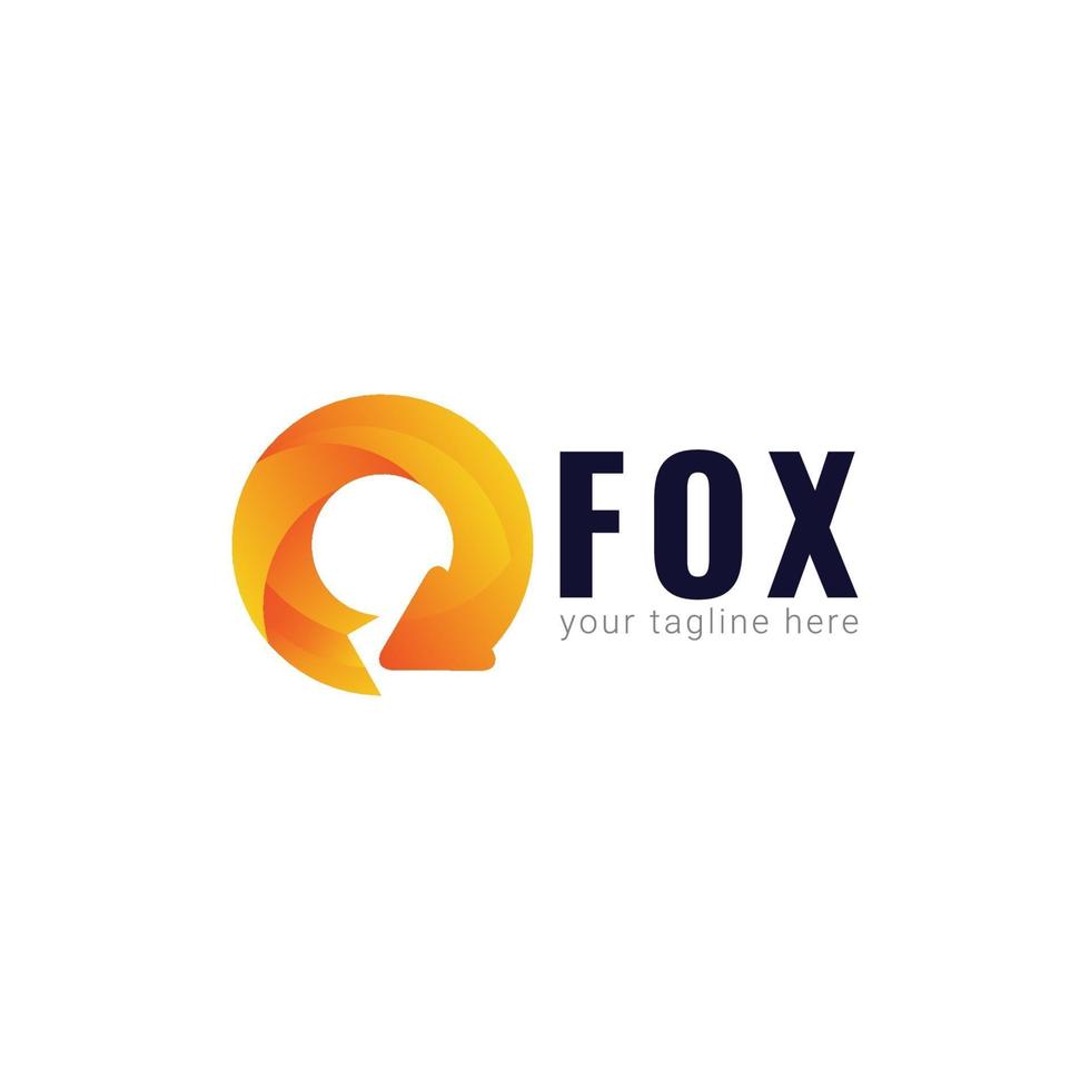 Fox logo gradient vektor mall design illustration