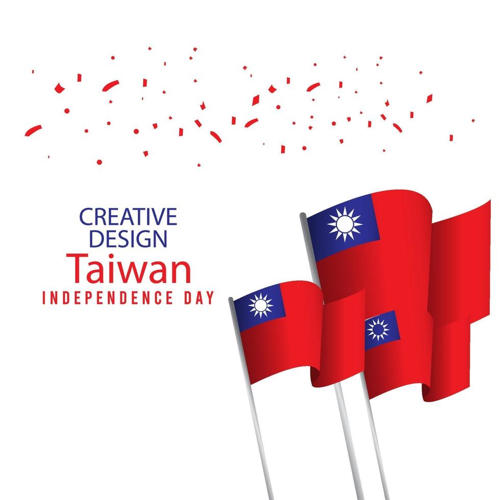 kreative Design Taiwan Unabhängigkeitstag Feier Vektor Vorlage Illustration