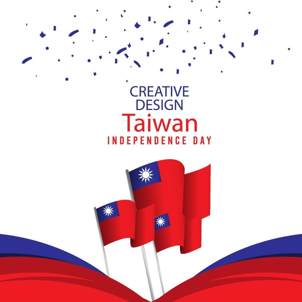kreativ design taiwan självständighetsdagen firande vektor mall illustration