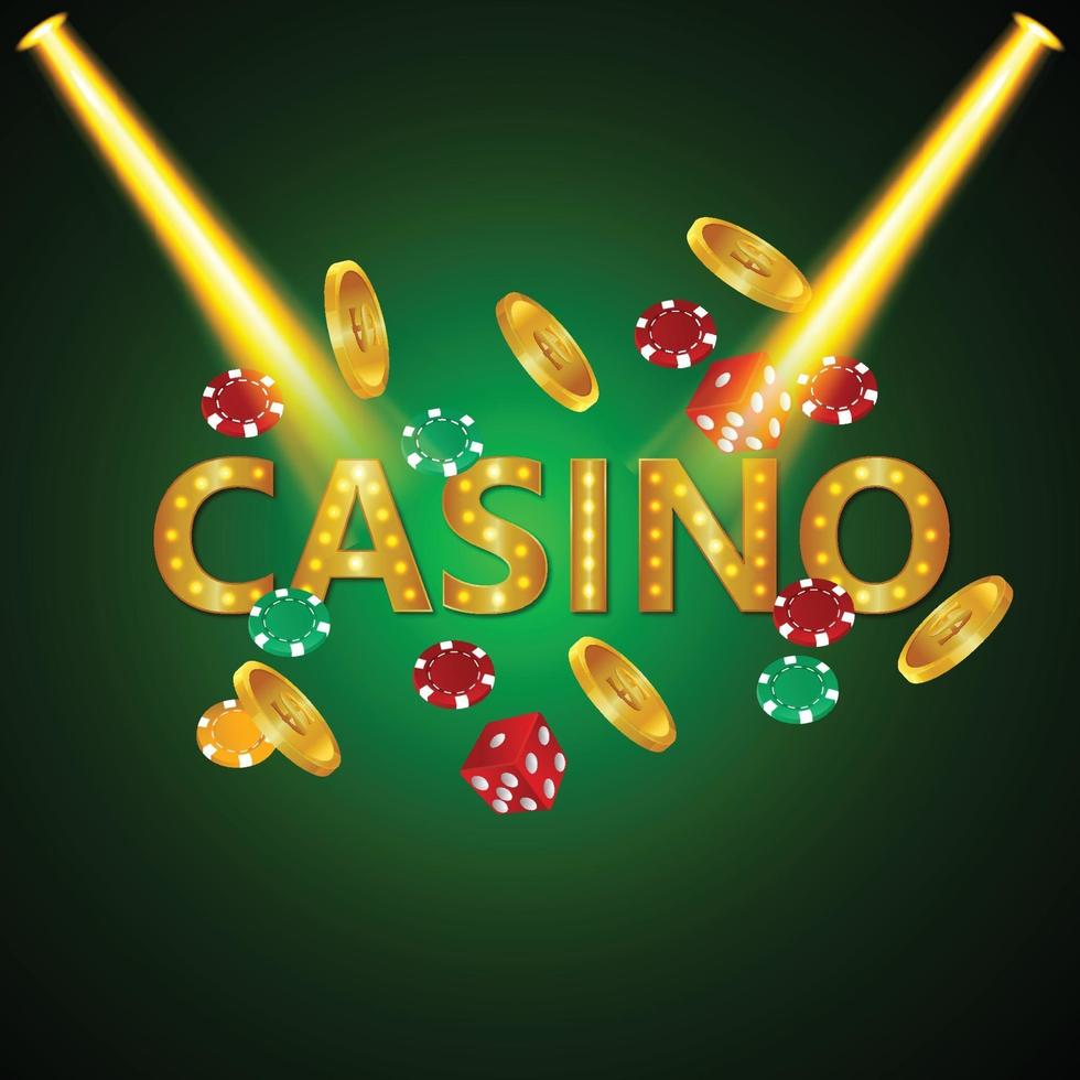 Poker Casino mit Spielkarten und luxuriösem Hintergrund vektor