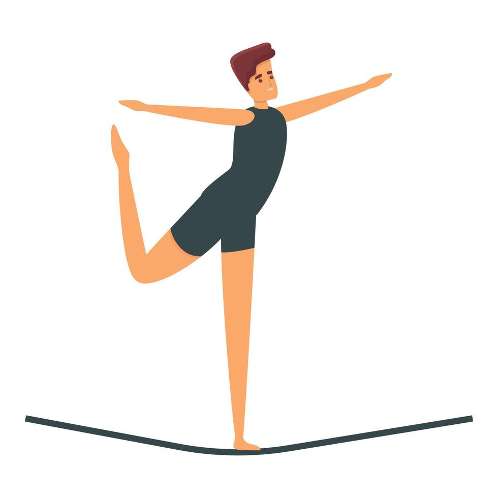 akrobat på rep ikon tecknad serie vektor. dansare gymnast vektor