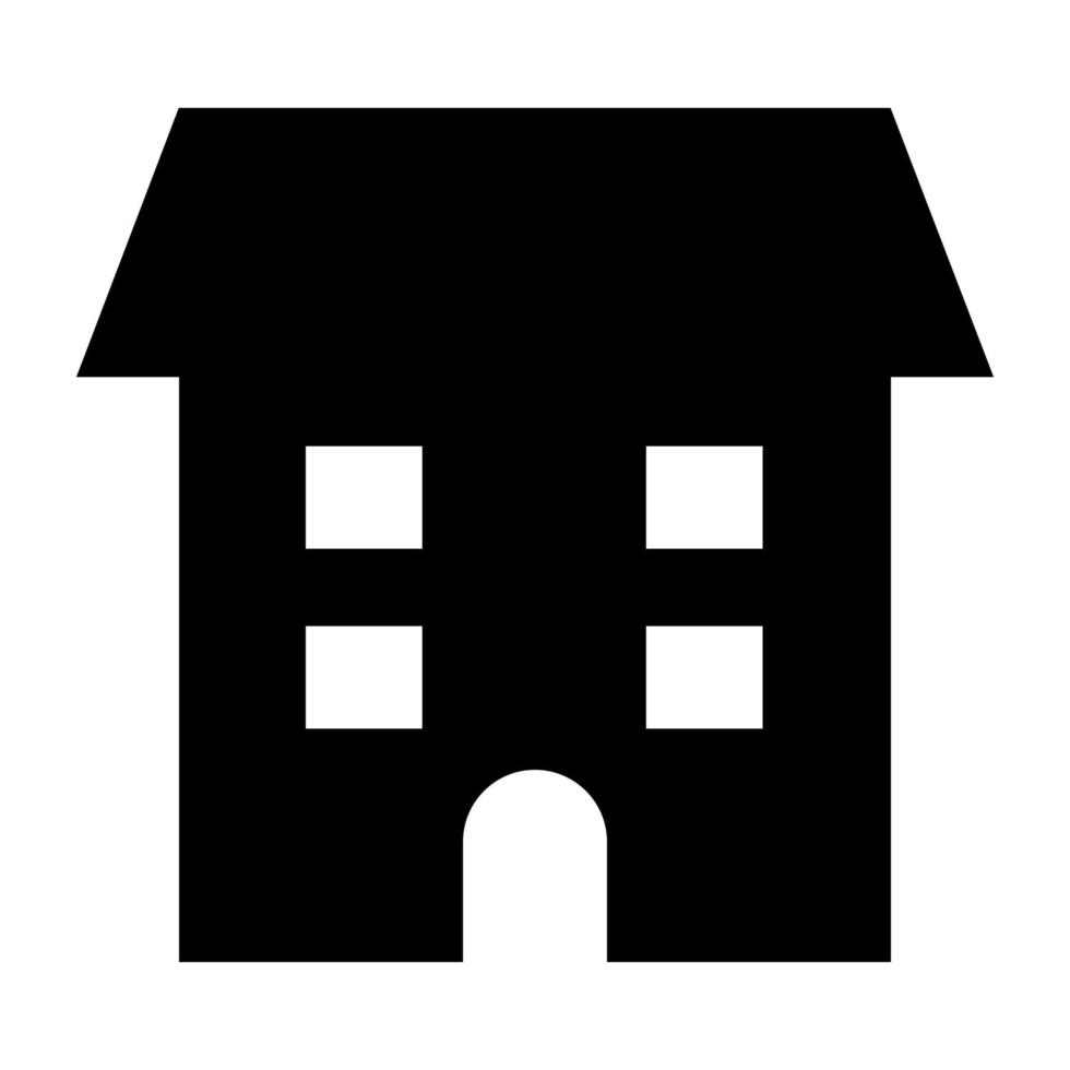 schwarz Haus Symbol. vektor