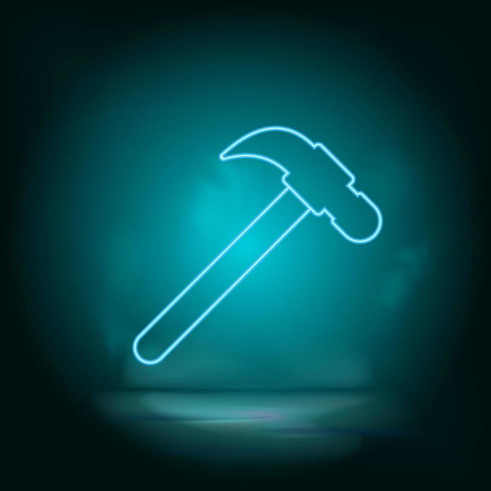 Hammer Blau Neon- Vektor Symbol. einfach Element Illustration von Karte und Navigation Konzept. Hammer Blau Neon- Vektor Symbol. echt Nachlass Konzept Vektor Illustration. auf Weiß Hintergrund