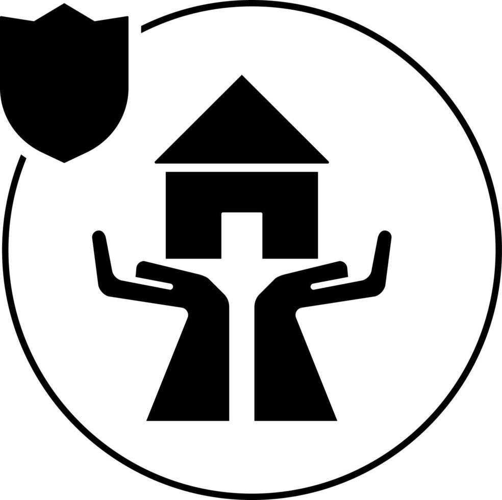 heim, Versicherung Symbol Illustration isoliert Vektor Zeichen Symbol - - Versicherung Symbol Vektor schwarz - - Vektor auf Weiß Hintergrund