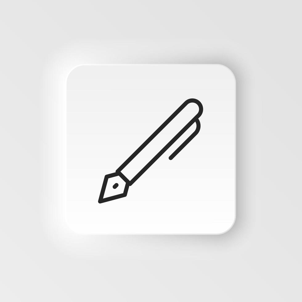 Stift Vektor Symbol. Element von Design Werkzeug zum Handy, Mobiltelefon Konzept und Netz Apps Vektor. dünn neumorphisch Stil Vektor Symbol zum Webseite Design auf Neumorphismus Weiß Hintergrund