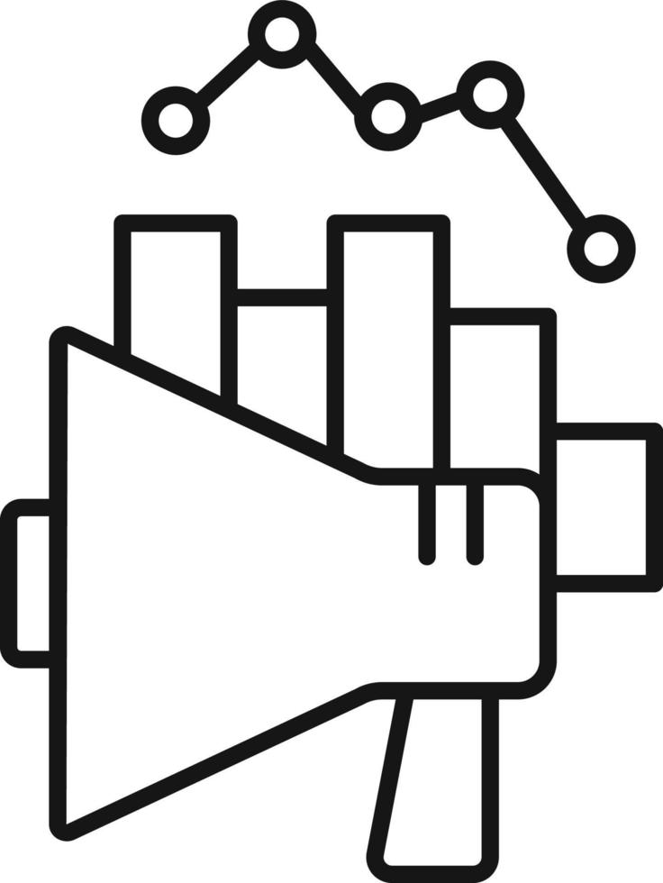 analys, Diagram, marknadsföring megafon, ikon. marknadsföring vektor ikon. tunn linje ikon för hemsida design och infographic på vit bakgrund