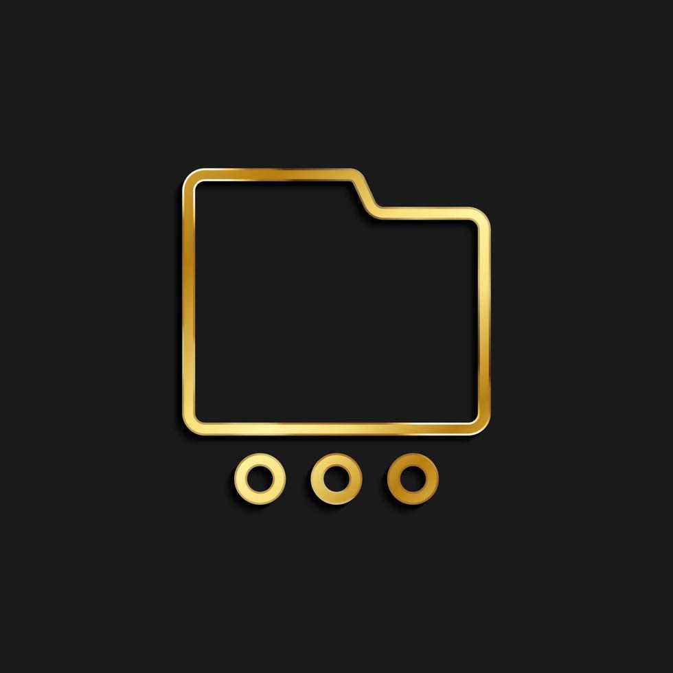 mapp, Mer, alternativ guld ikon. vektor illustration av gyllene ikon på mörk bakgrund