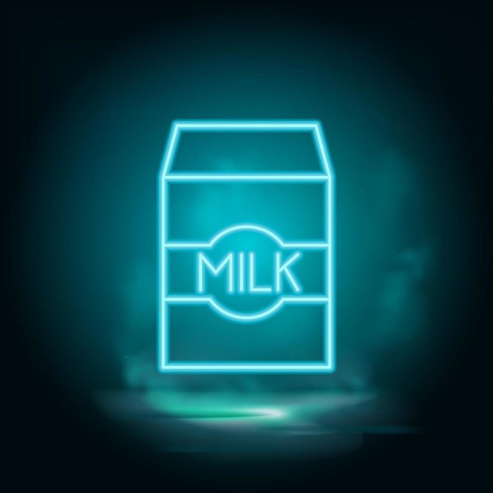 Milch Vektor Neon- Symbol. Essen Blau Neon- Illustration. Milch Vektor Neon- Symbol auf Weiß Hintergrund auf Weiß Hintergrund