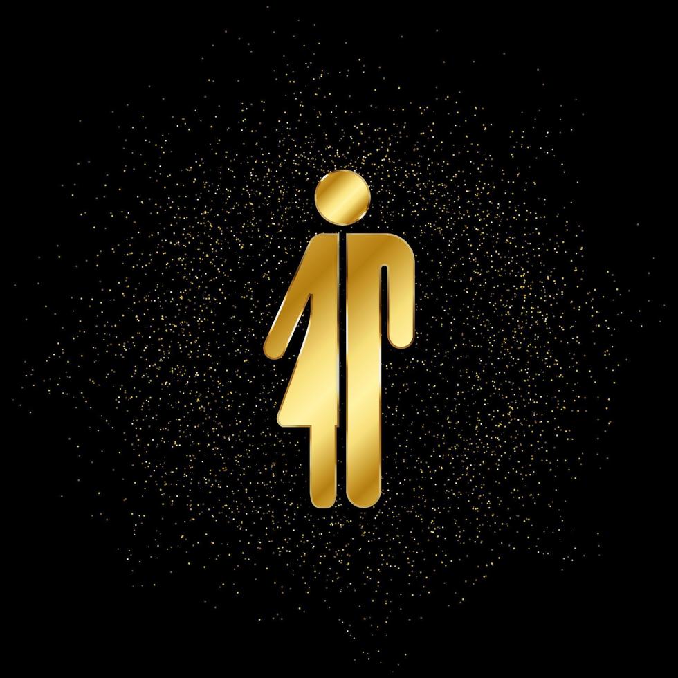 Frau, Mann Gold, Symbol. Vektor Illustration von golden Partikel auf Gold Vektor Hintergrund