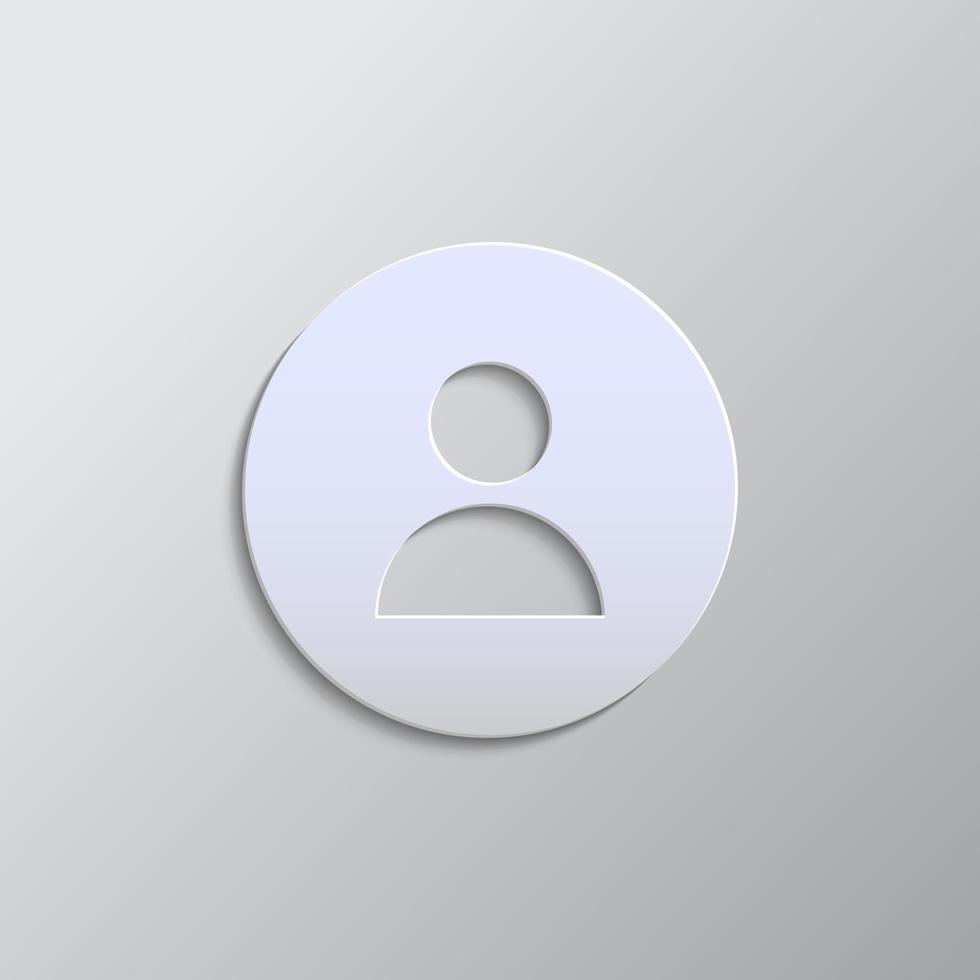 avatar, profil papper stil, ikon. grå Färg vektor bakgrund- papper stil vektor ikon.