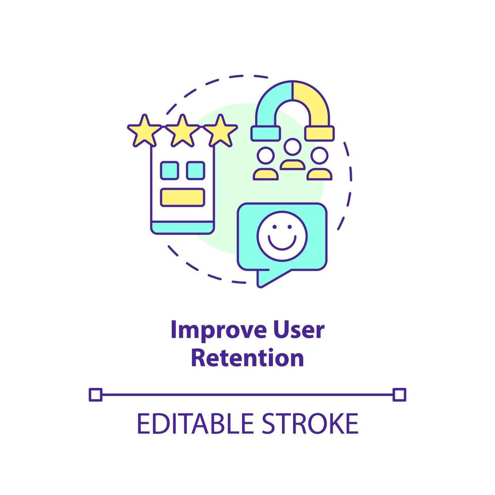 förbättra användare bibehållande begrepp ikon. fördel av använder sig av förtrogenhet i ux design abstrakt aning tunn linje illustration. isolerat översikt teckning. redigerbar stroke vektor