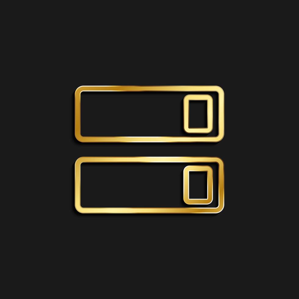 Gör det möjligt, på, växla guld ikon. vektor illustration av gyllene ikon på mörk bakgrund