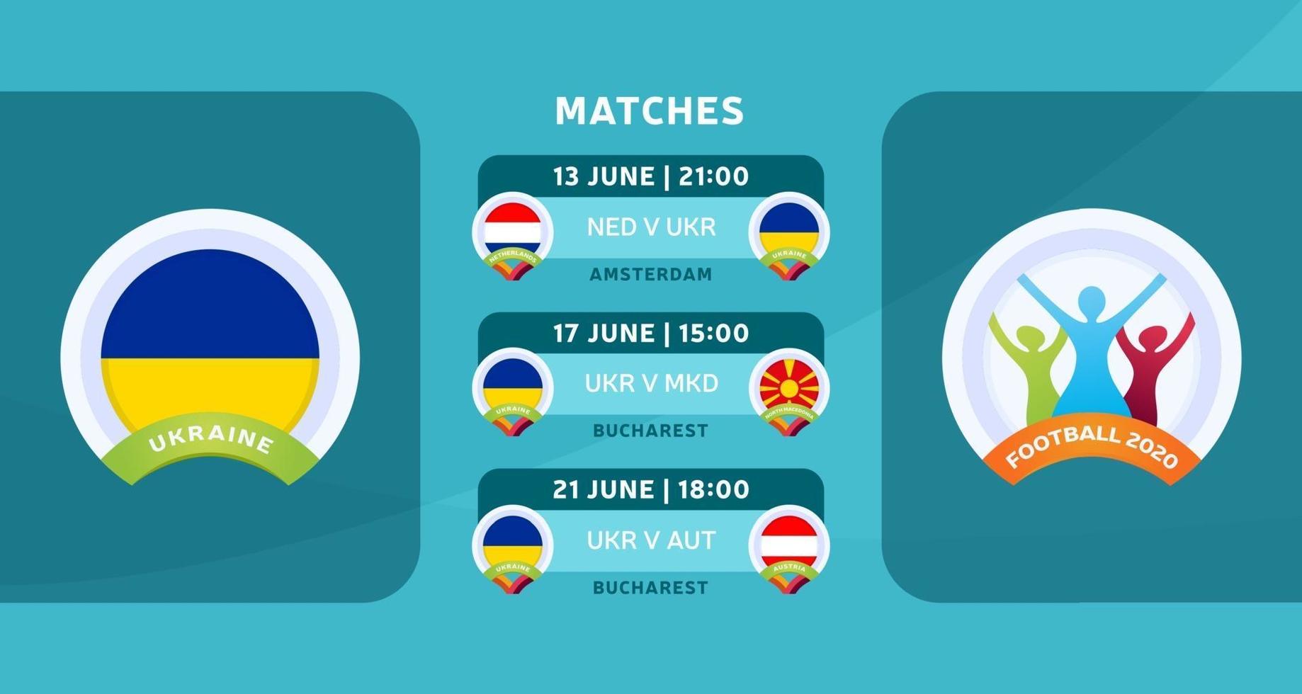 Ukraina fotboll 2020 match vektor