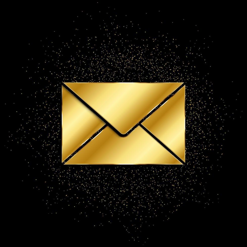 brev guld, ikon. vektor illustration av gyllene partikel på guld vektor bakgrund
