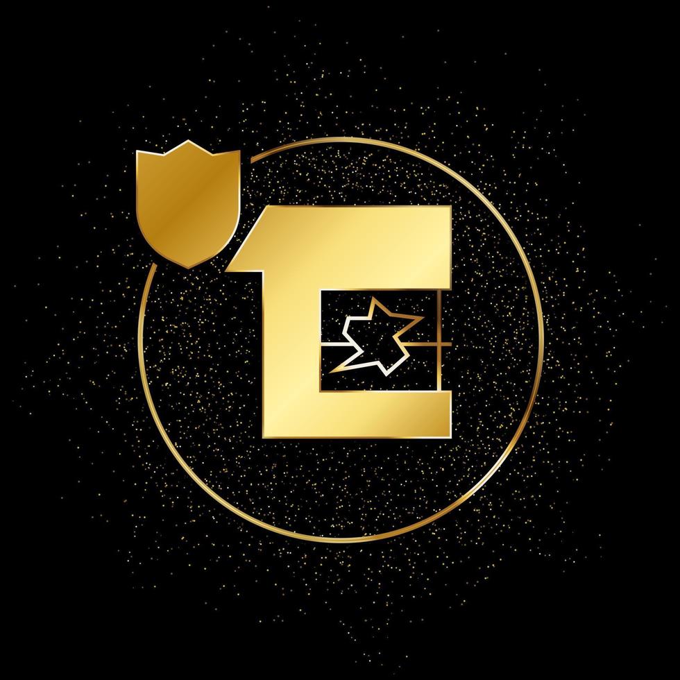 Hem, försäkring, olycka guld ikon. vektor illustration av gyllene partikel bakgrund. guld vektor ikon