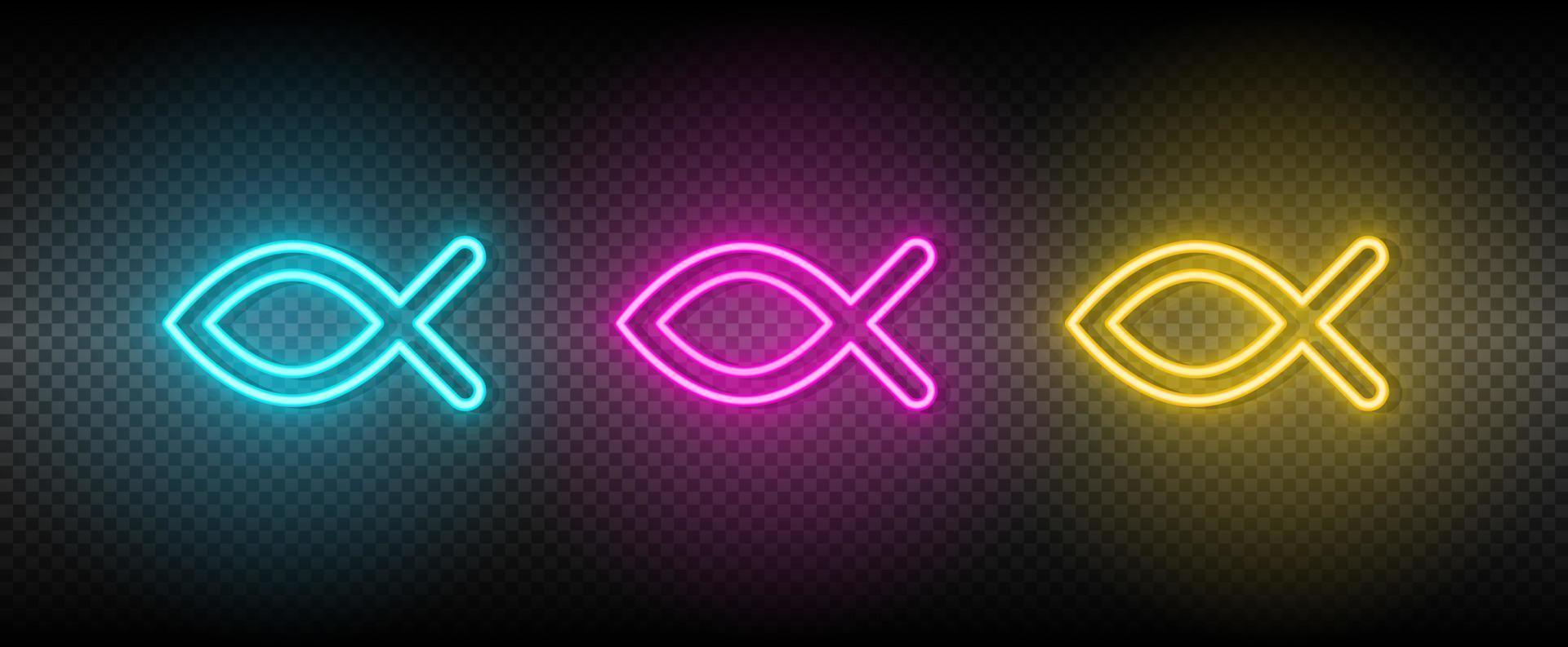 ichthys symbol neon vektor ikon