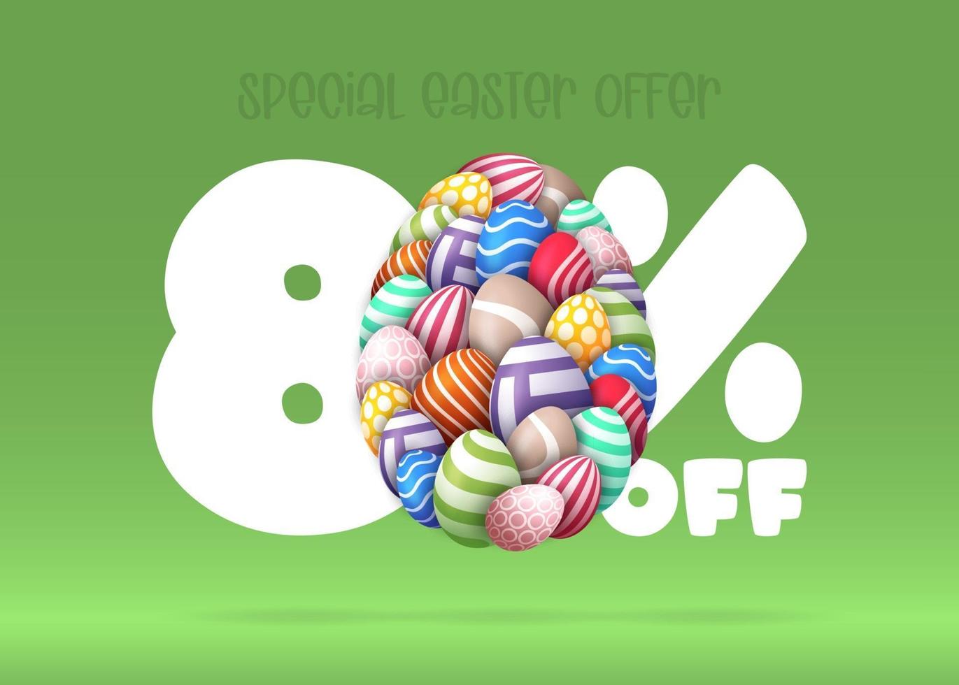 80 Prozent Rabatt auf Ostern Banner vektor