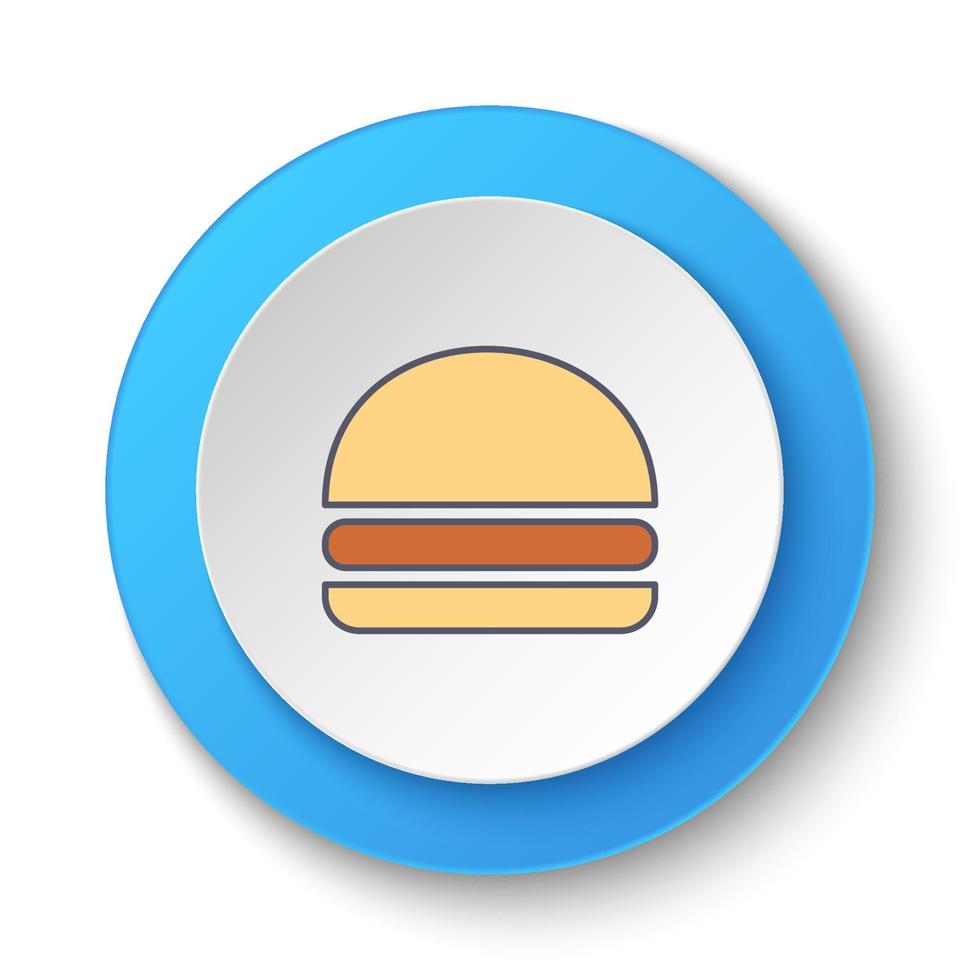 runda knapp för webb ikon, hamburgare, hamburgare. knapp baner runda, bricka gränssnitt för Ansökan illustration på vit bakgrund vektor