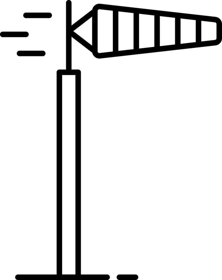 Windsack, Linie Vektor Symbol auf transparent Hintergrund. Gliederung Windsack, Linie Vektor Symbol.