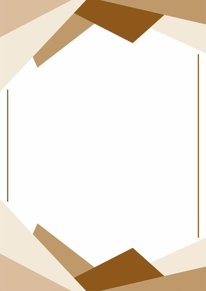 ram eller gräns med tömma Plats. abstrakt bakgrund brun Ränder och trianglar på vit bakgrund. vektor