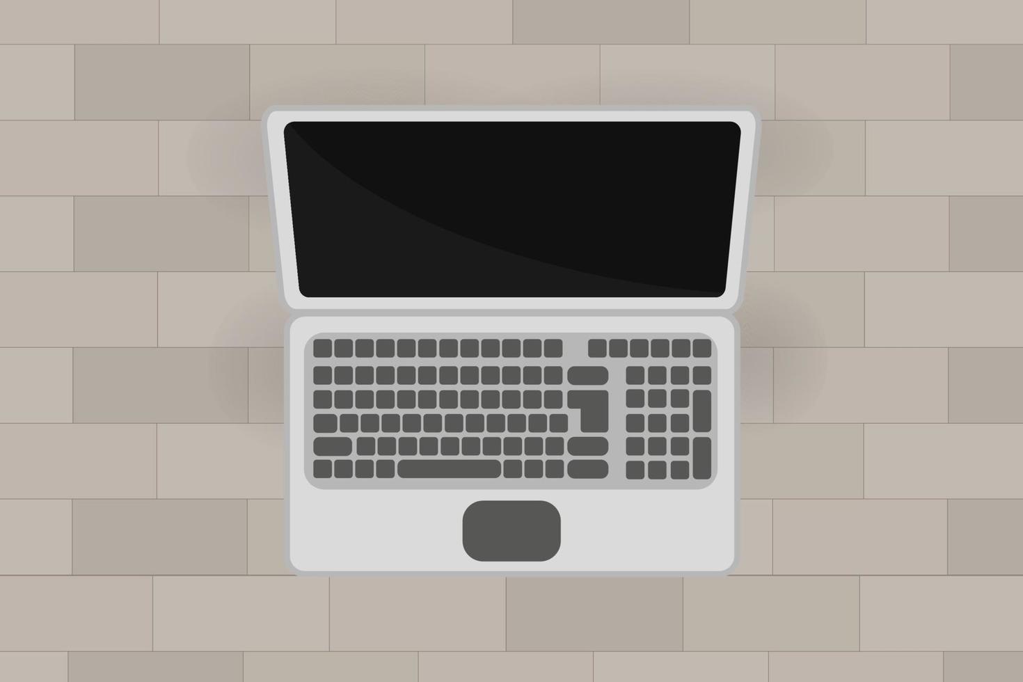 Laptop mit leerem Bildschirm Draufsicht vektor