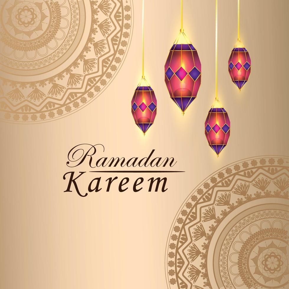 ramadan islamisk festival med lykta vektor