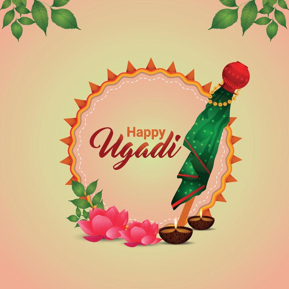 traditioneller Kalash von Gudi Padwa oder Happy Ugadi vektor
