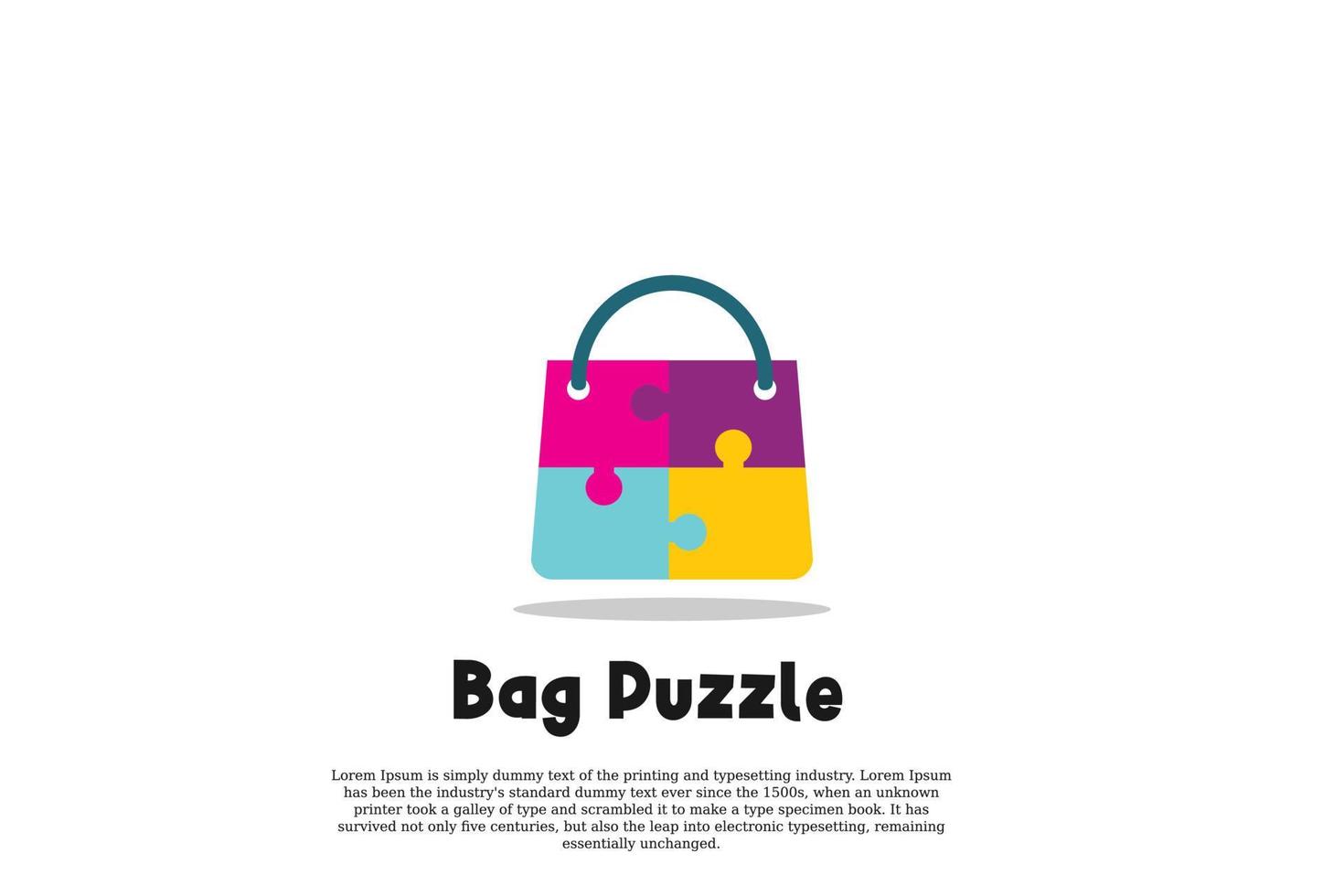 Vektor Tasche Puzzle Logo Design Vorlage