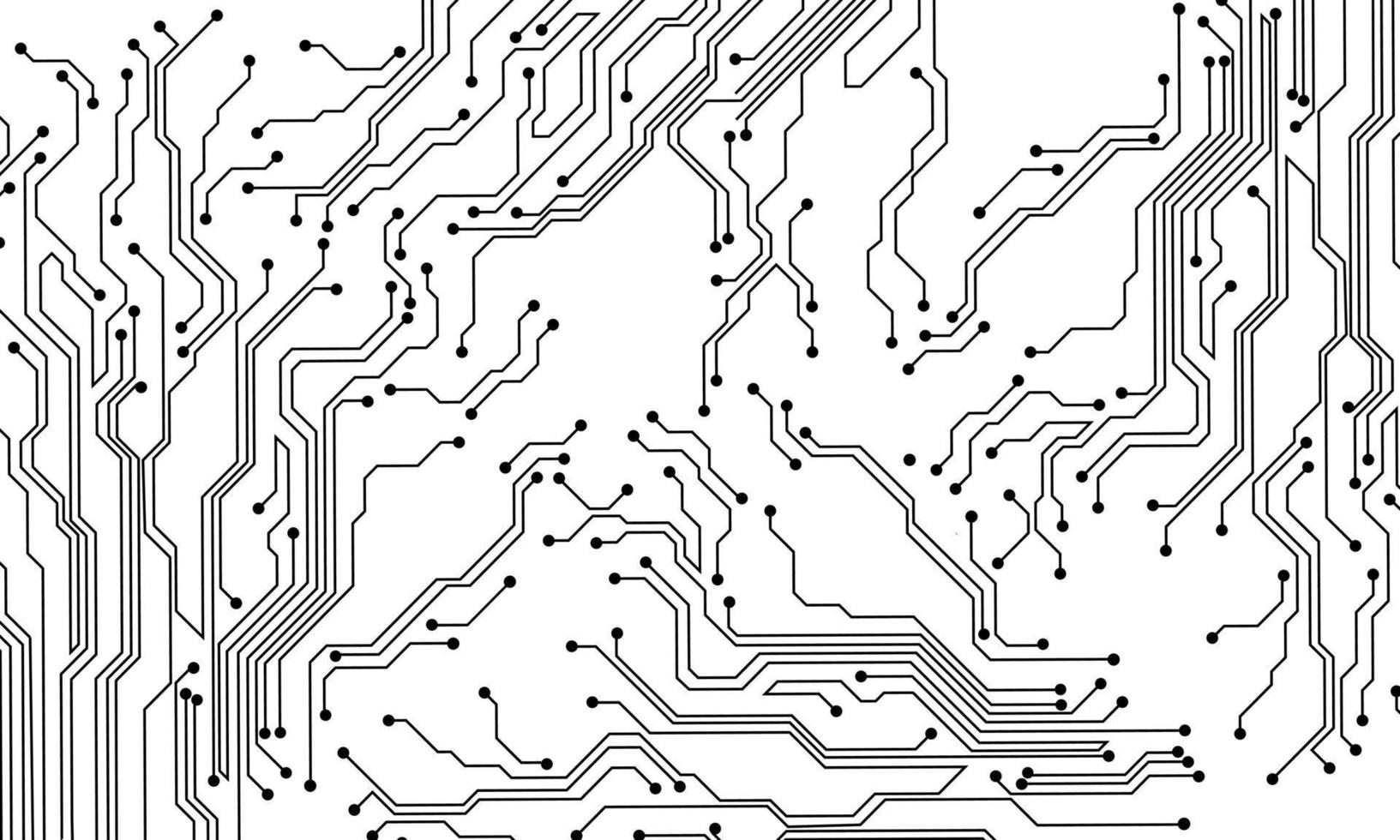 svart linje krets dator teknologi trogen på vit bakgrund design kreativ vektor