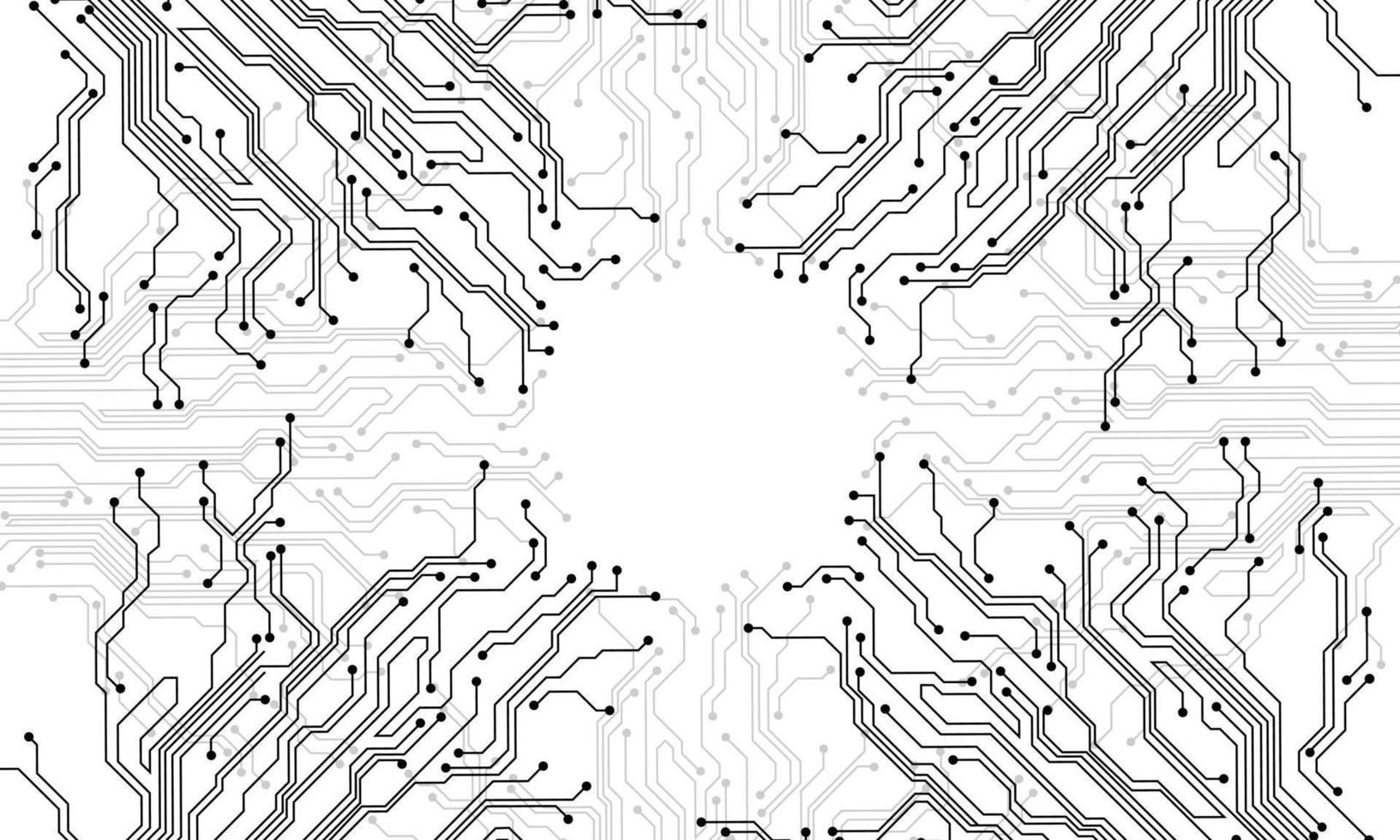 svart grå linje krets dator teknologi trogen på vit bakgrund design kreativ vektor