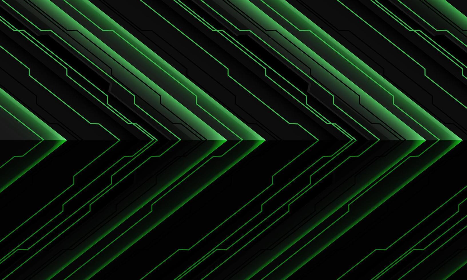 abstrakt grön grå metallisk krets ljus cyber pil riktning geometrisk mönster design modern teknologi trogen bakgrund vektor