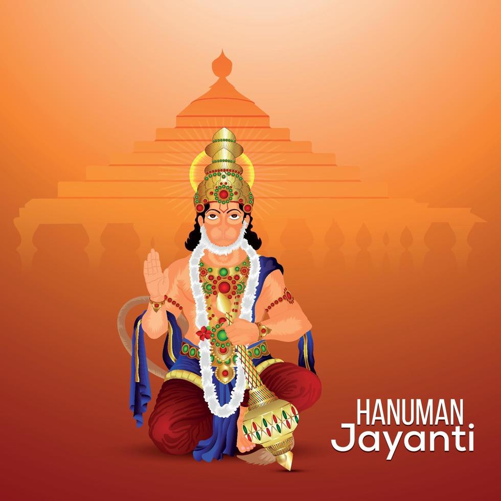 kreative Illustration von Lord Hanuman mit Hintergrund vektor