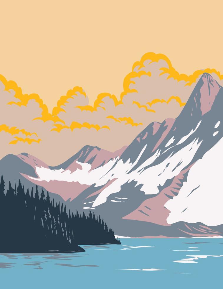 Scholle See im Kootenay National Park im britisch Columbia Kanada wpa Poster Kunst vektor